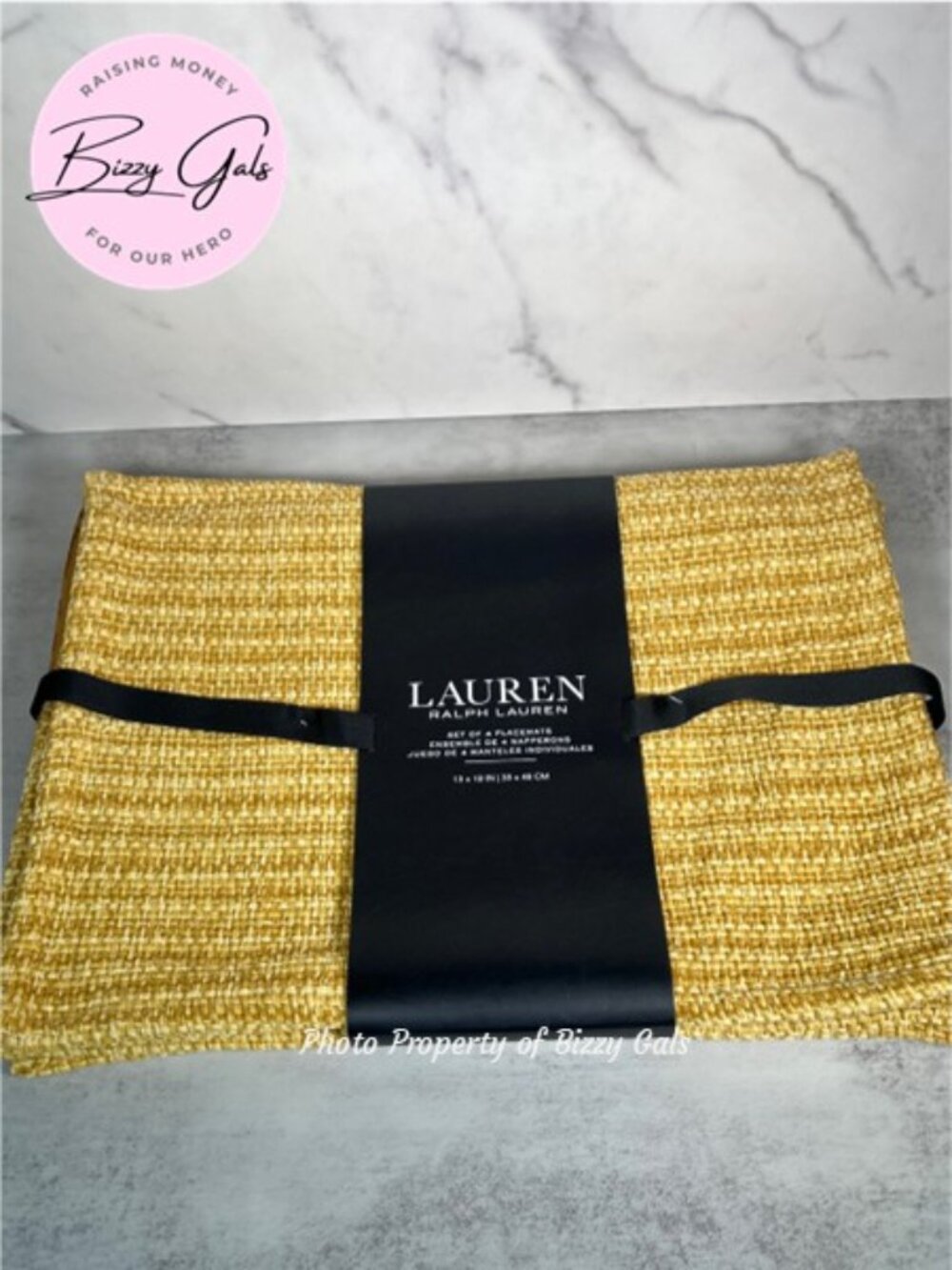 4 Lauren Ralph Lauren Yellow Woven Placemats - NEW